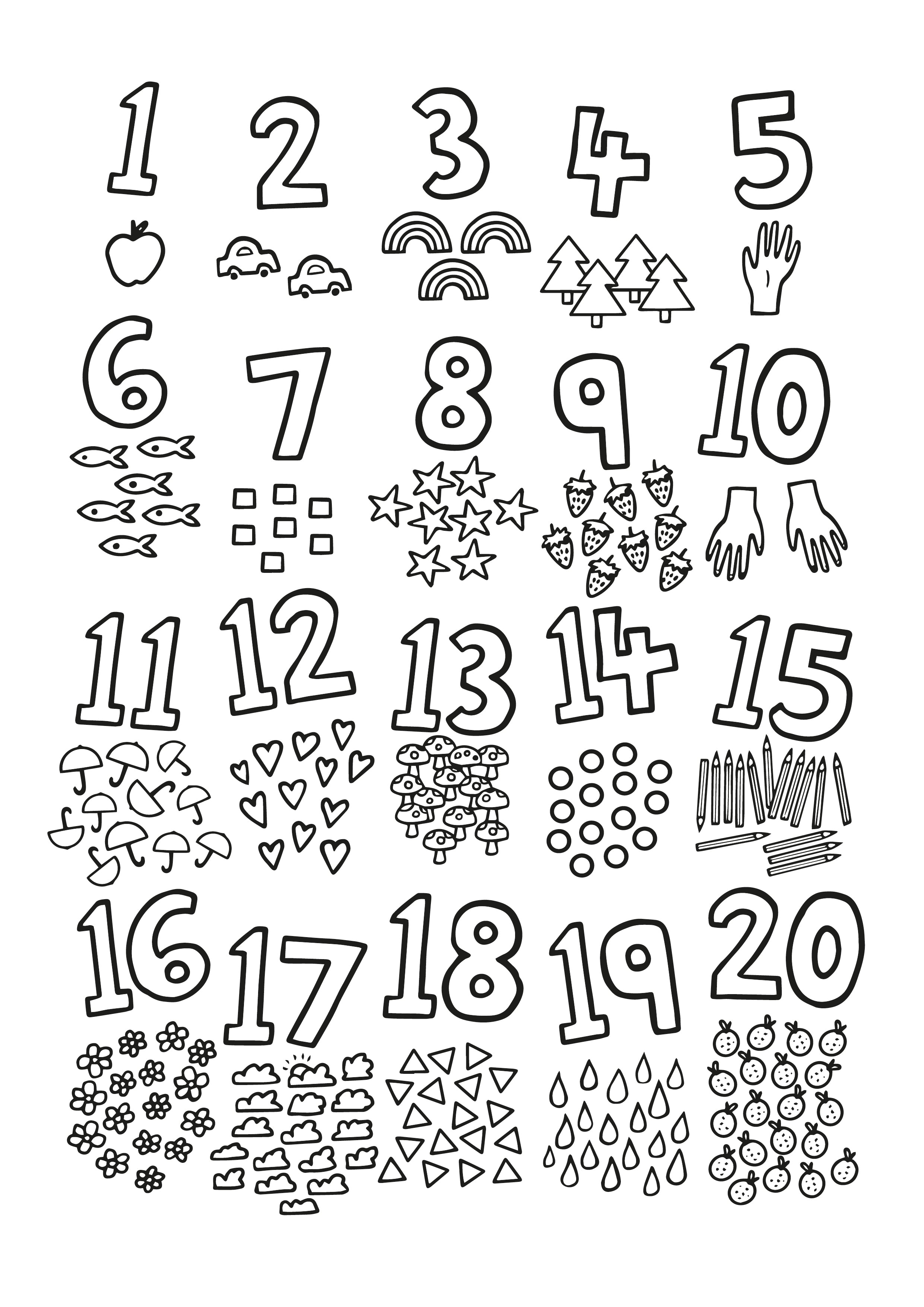 number 19 coloring page