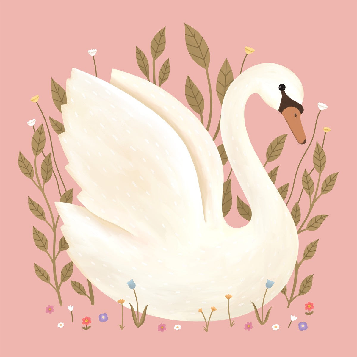 Swan in pink