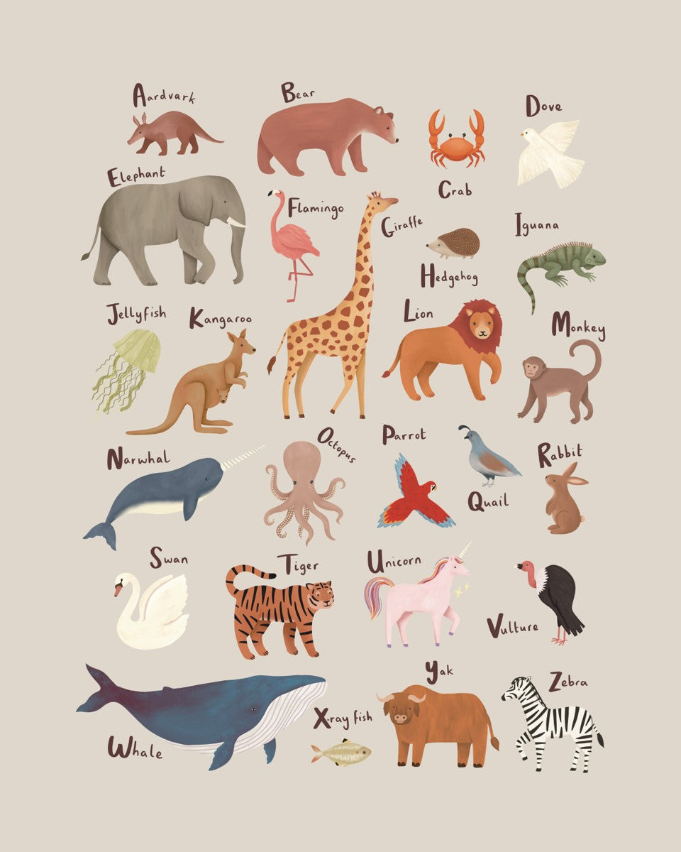 Animal Alphabet in stone