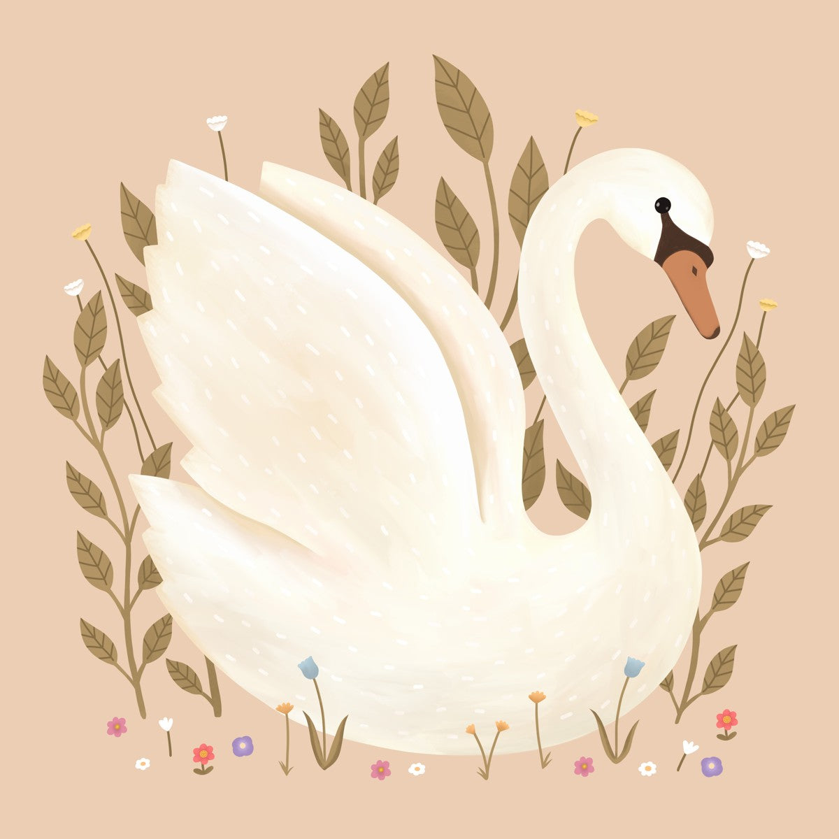 Swan in peach