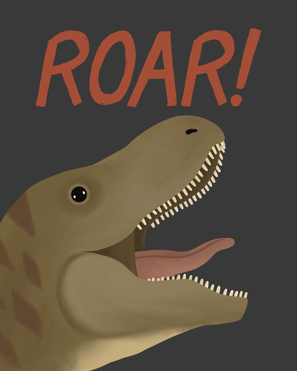 Roar Dinosaur print in black