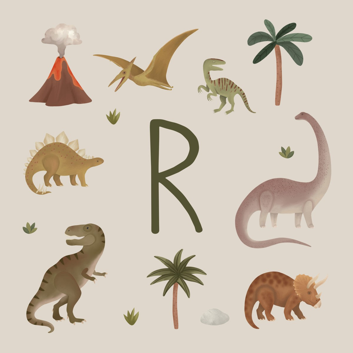 Personalised Dinosaur print in stone