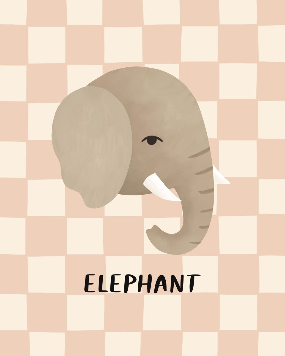 Elephant check in pink