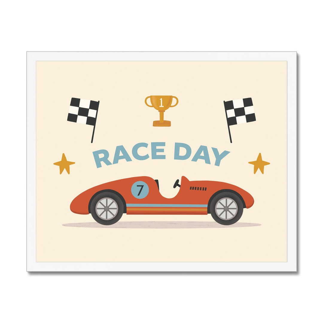 Race Day in red / Framed Print