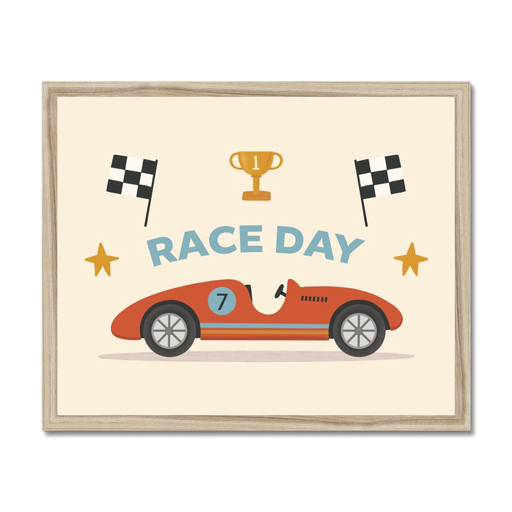 Race Day in red / Framed Print