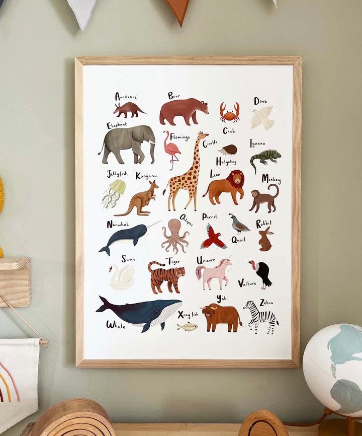 Animal Alphabet in white / Fine Art Print