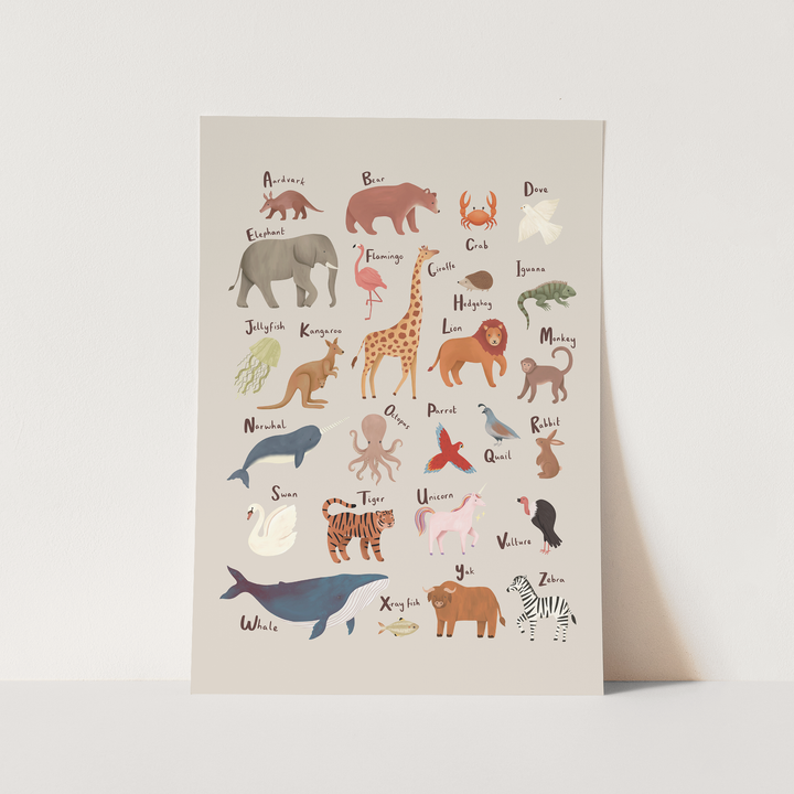 Animal Alphabet in stone / Fine Art Print