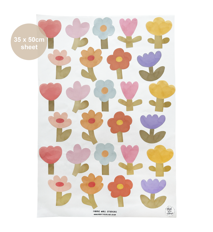 Colourful Flowers (Mini) / Fabric Wall Stickers