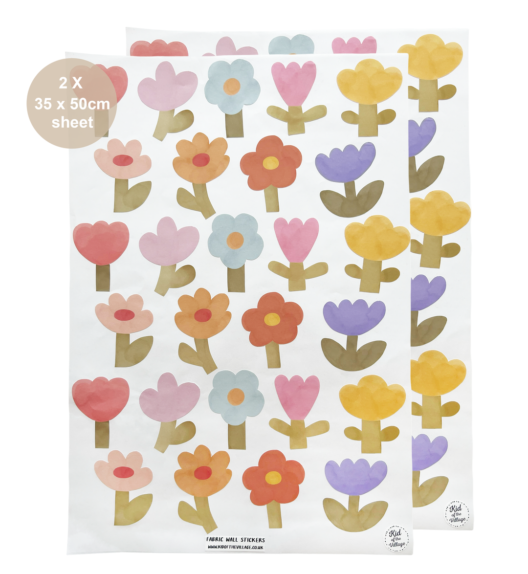 Colourful Flowers (Mini) / Fabric Wall Stickers