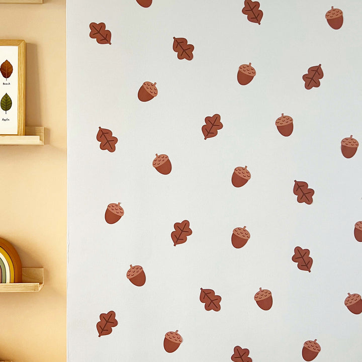 Acorn and leaves / Fabric Wall Stickers