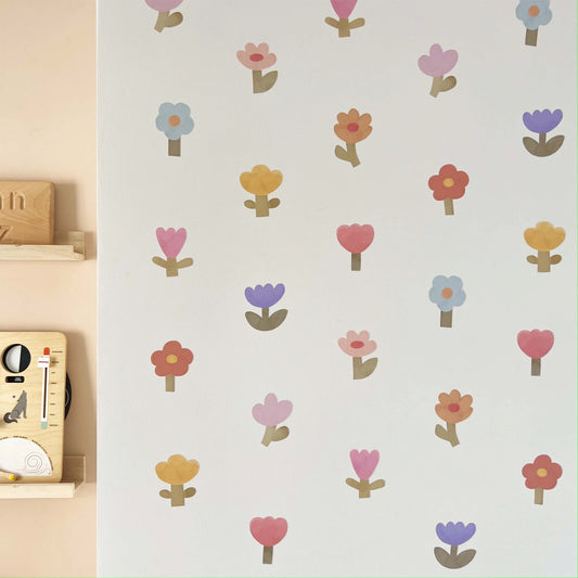 Colourful Flowers (Mini) / Fabric Wall Stickers