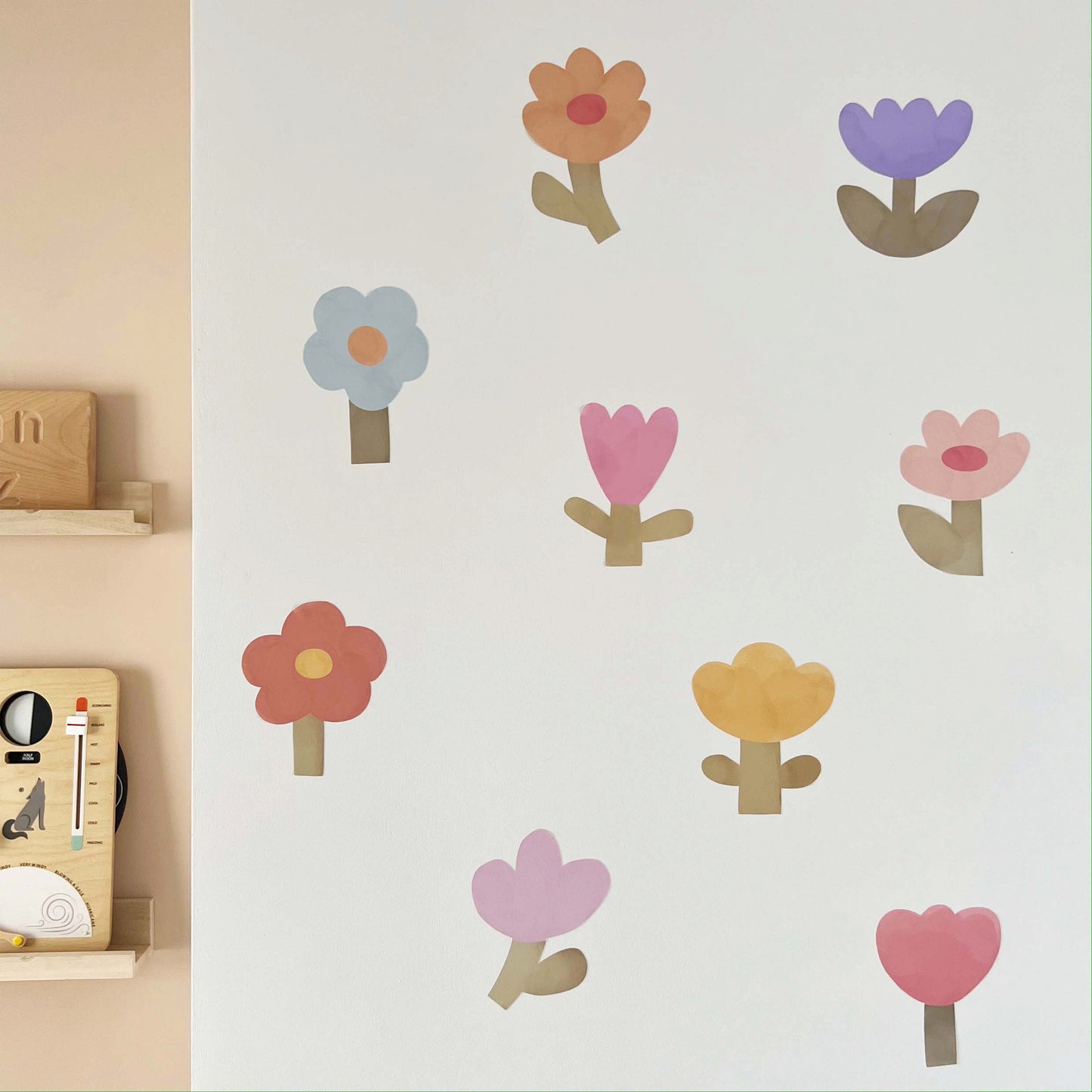 Colourful Flowers (Large) / Fabric Wall Stickers