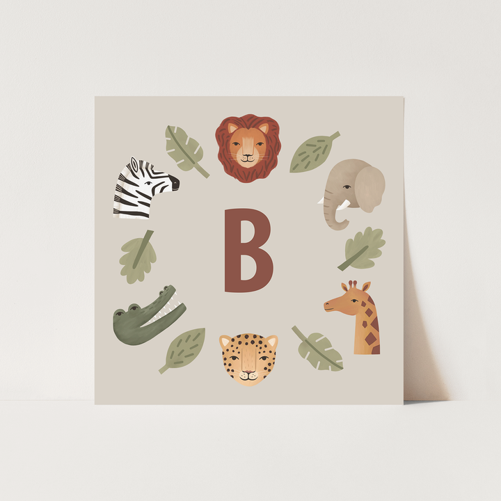 Personalised Animal Safari in stone / Fine Art Print