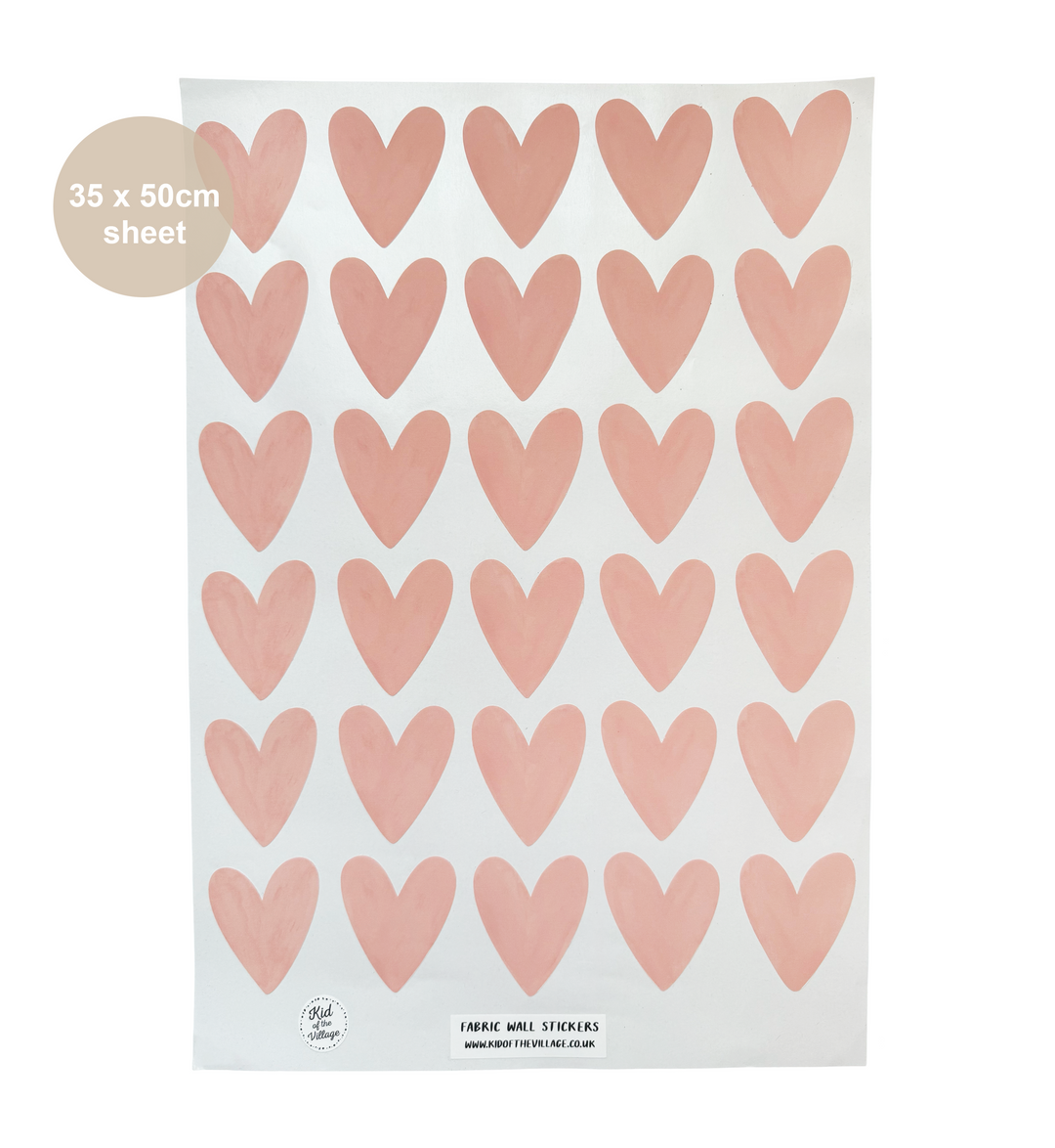 Pink Hearts / Fabric Wall Stickers