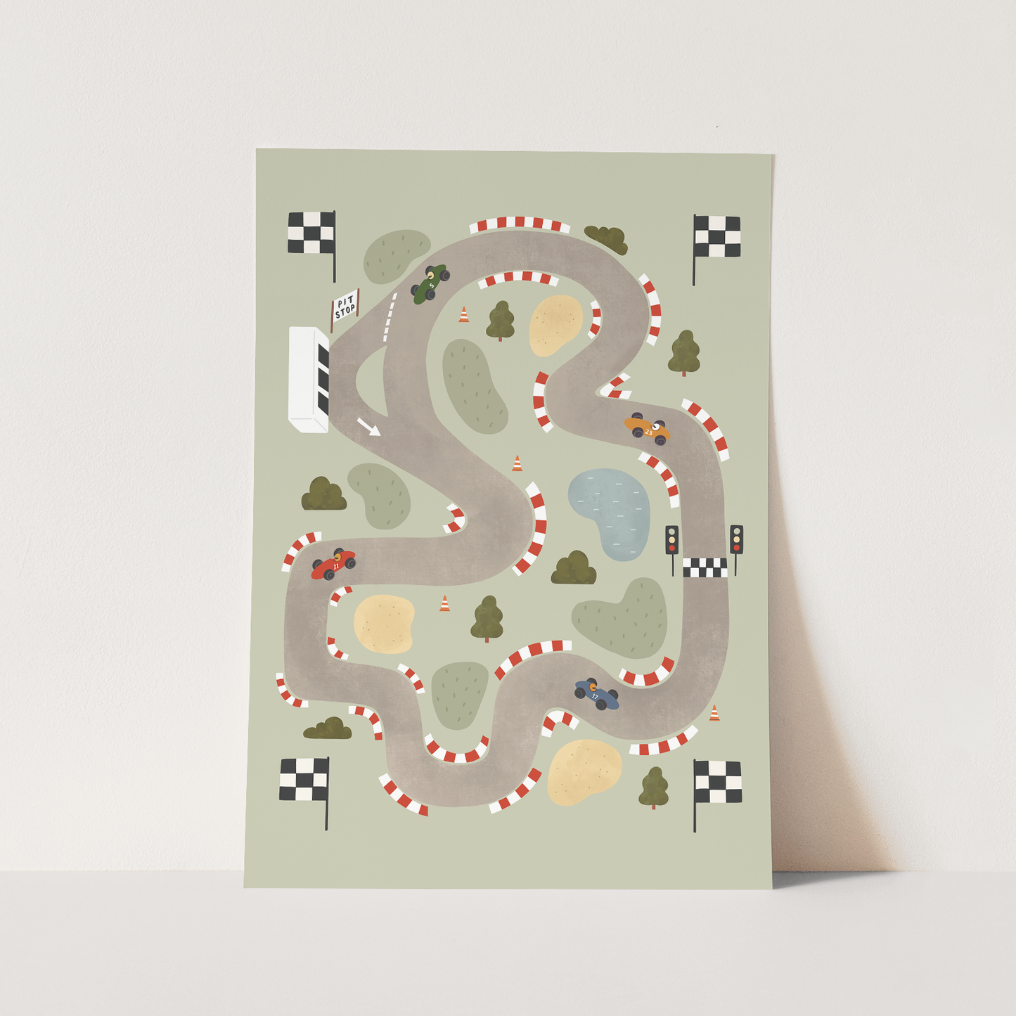 Race Track in sage / Fine Art Print