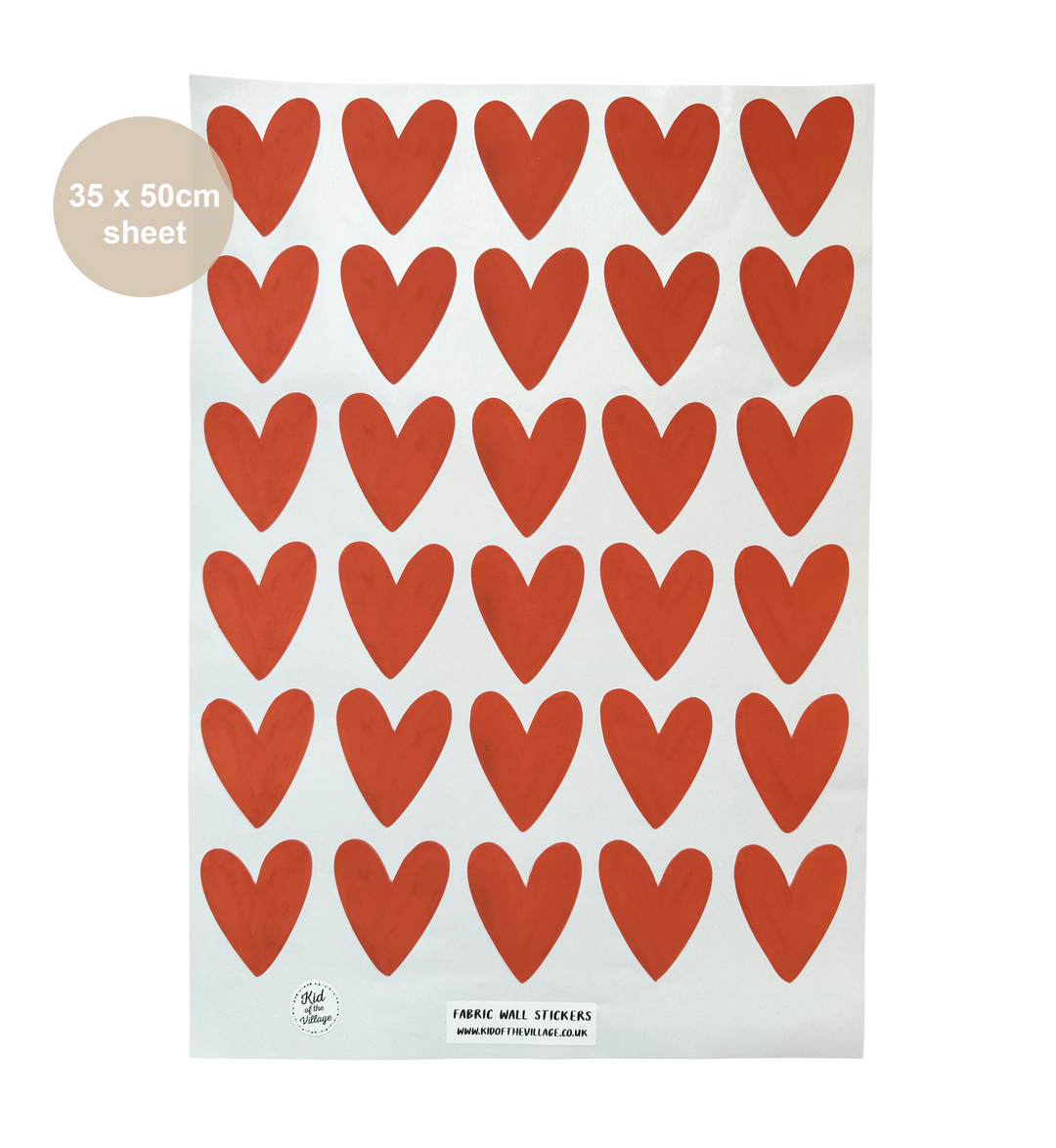 Red Hearts / Fabric Wall Stickers