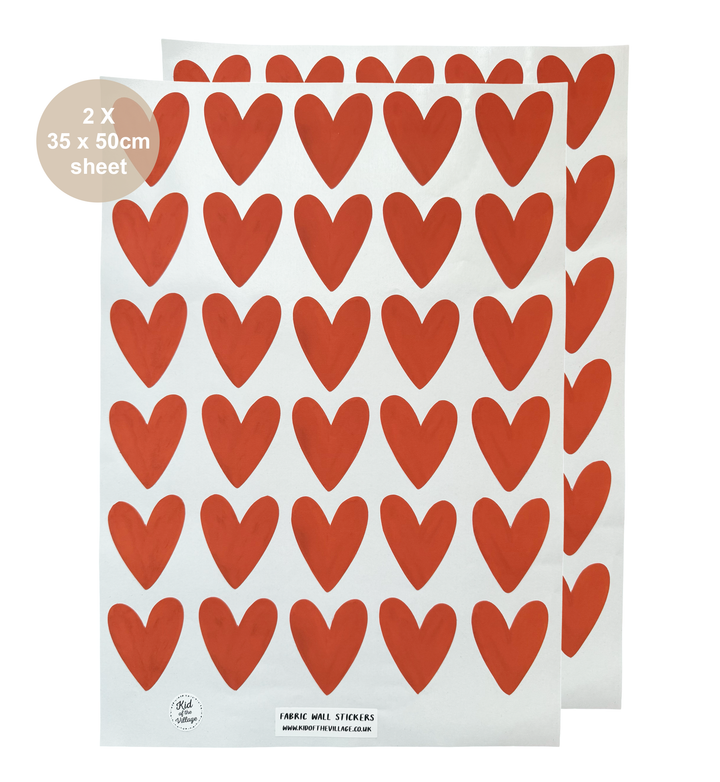 Red Hearts / Fabric Wall Stickers