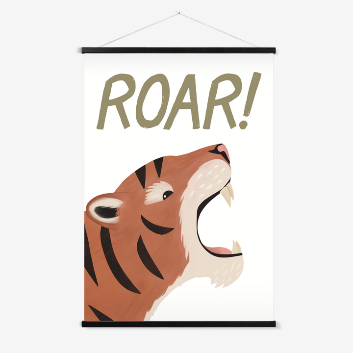 Roar Tiger in white / Print with Hanger