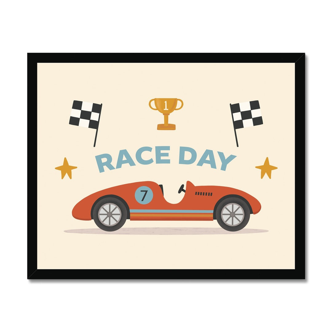 Race Day in red / Framed Print