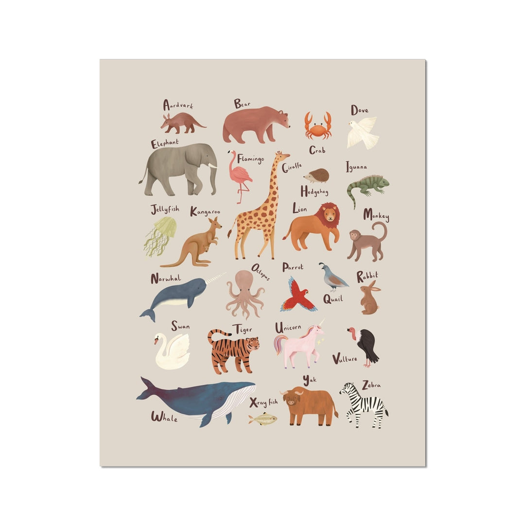 Animal Alphabet in stone / Fine Art Print