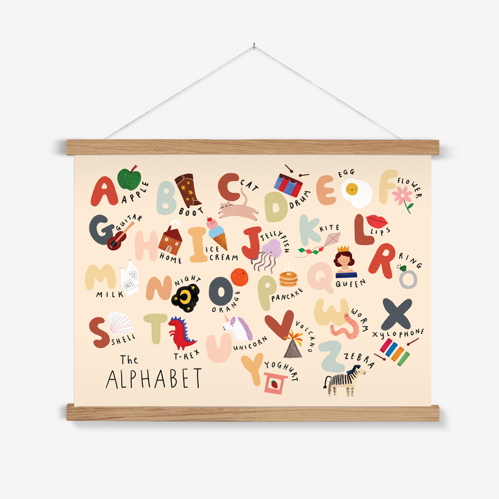 The Alphabet (UK spelling) landscape / Print with Hanger