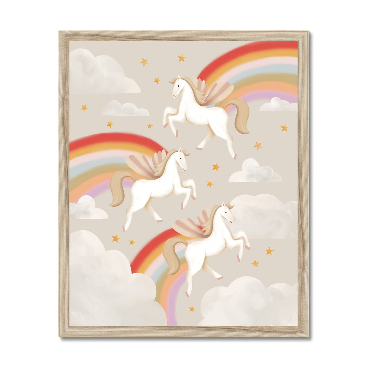 Pegasus in stone / Framed Print