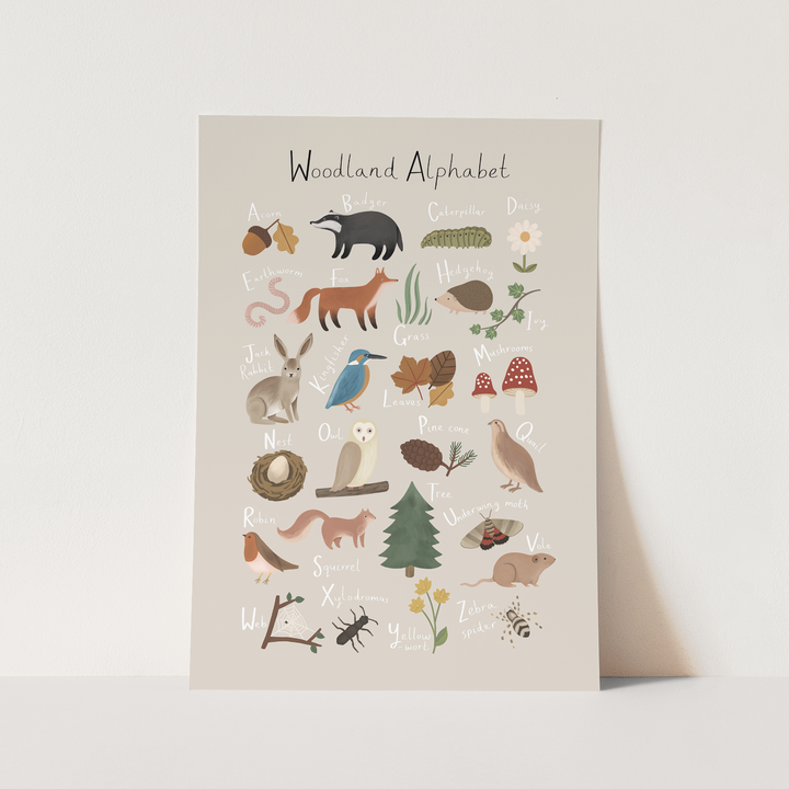 Woodland Alphabet in stone / Fine Art Print