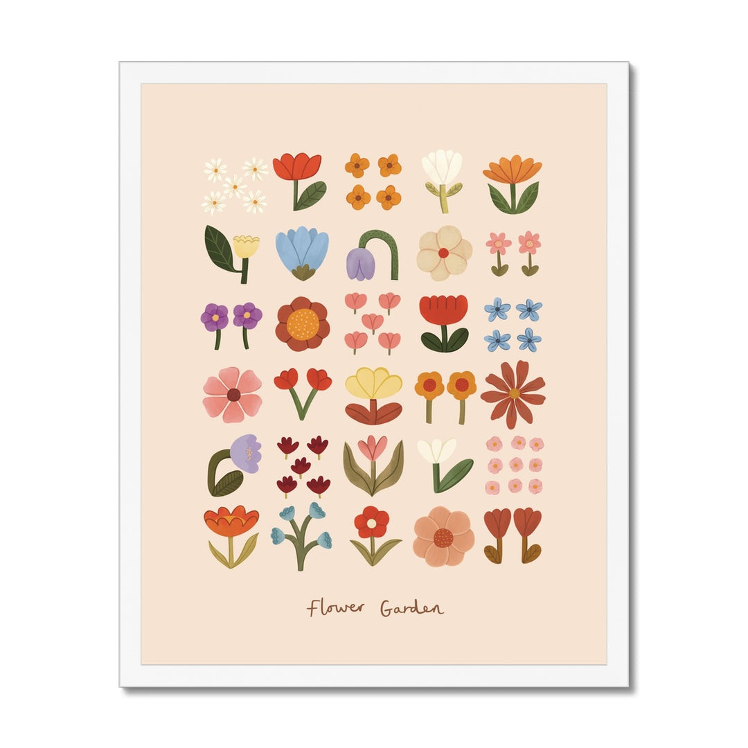 Flower Garden in soft pink / Framed Print