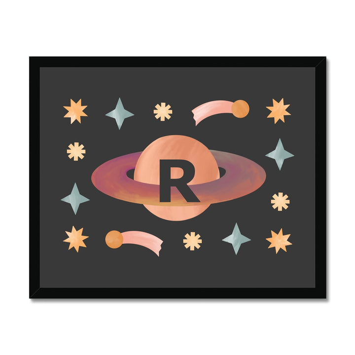 Personalised Planet in black / Framed Print