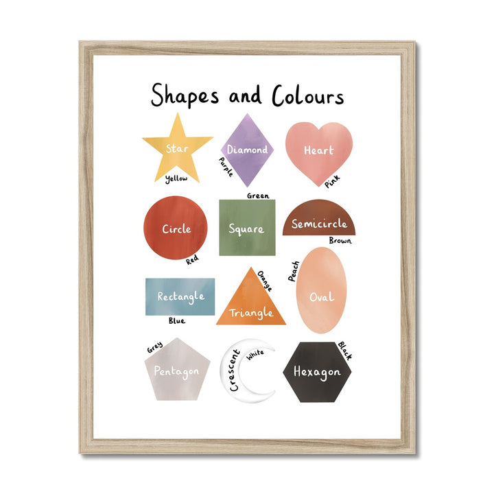 Shapes and Colours in white / Framed Print