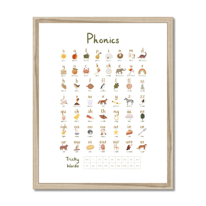 Phonics in green / Framed Print