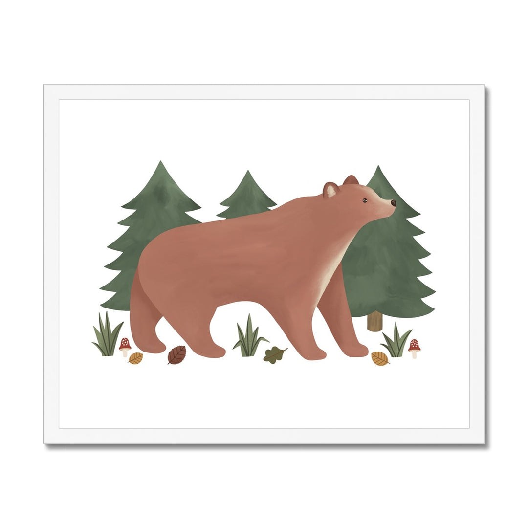 Bear in white / Framed Print