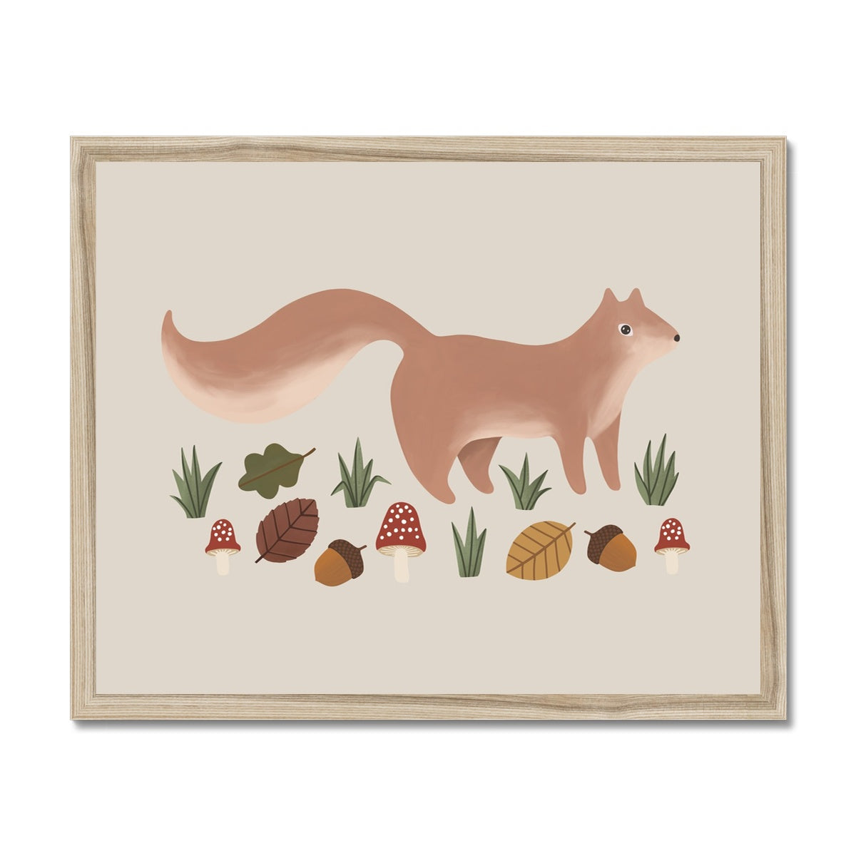 Squirrel in stone / Framed Print