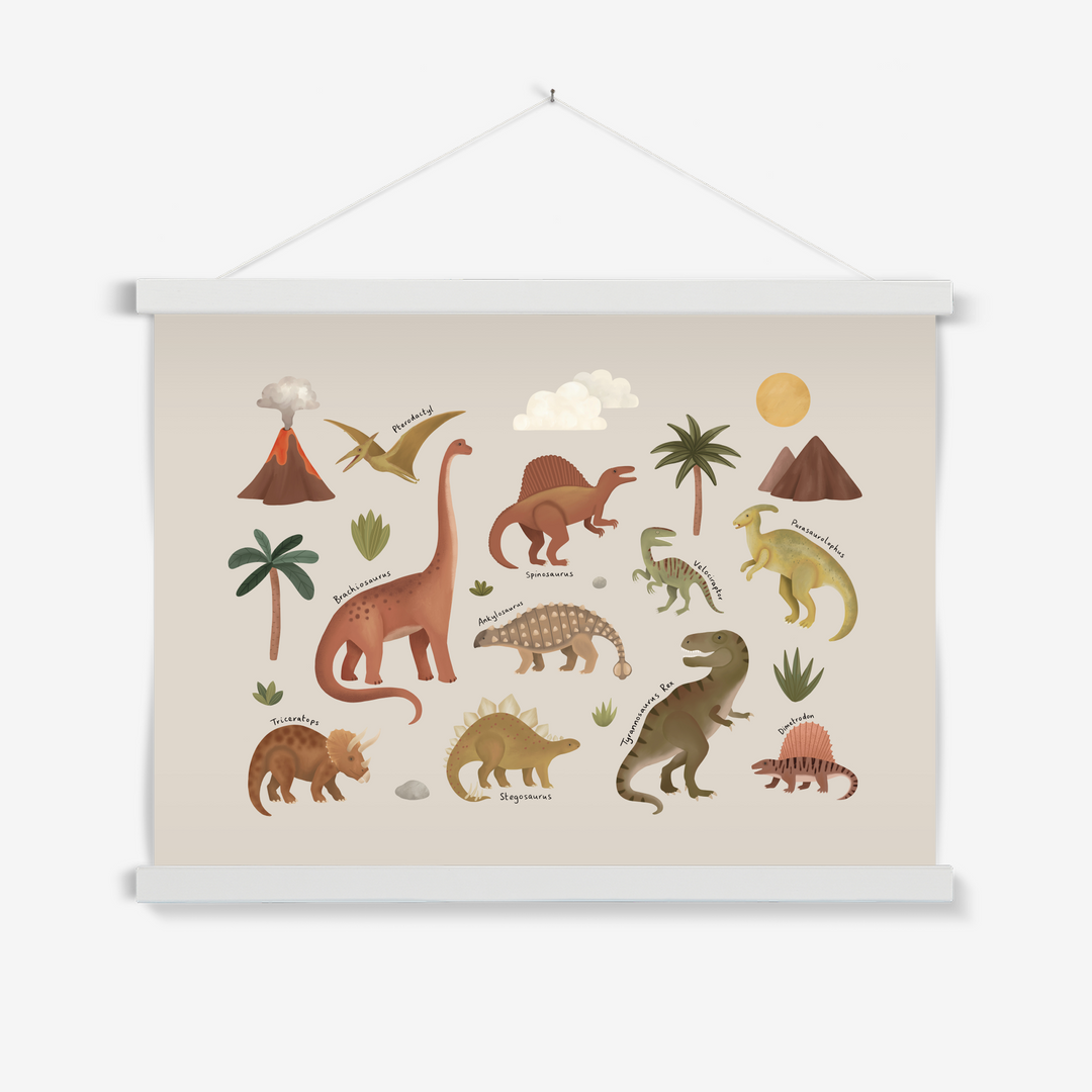 Dinosaurs in stone / Print with Hanger