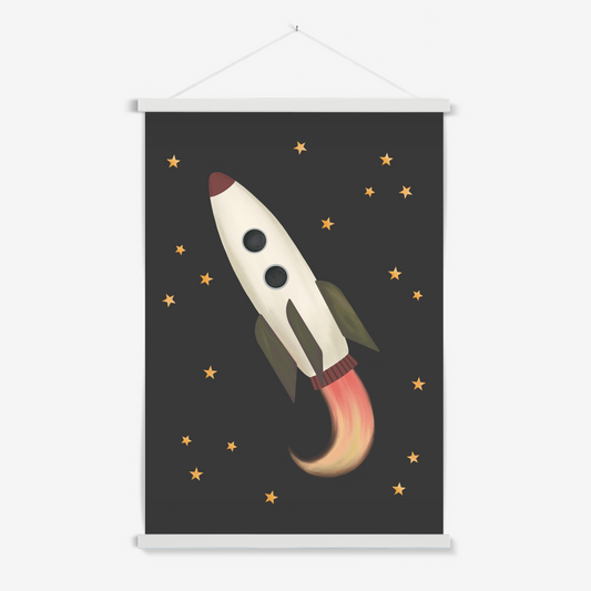 Rocket in black / Print with Hanger