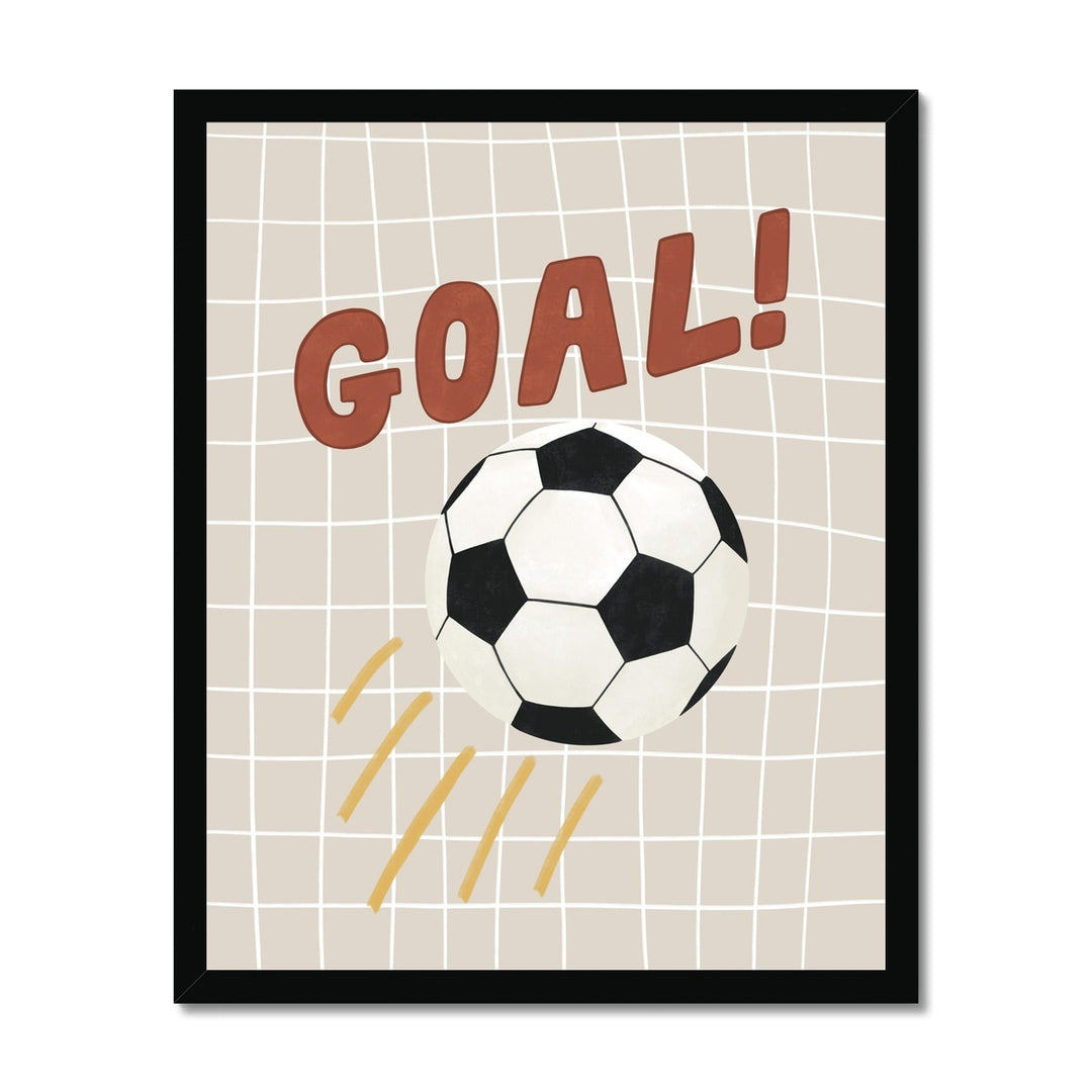 Goal in stone / Framed Print