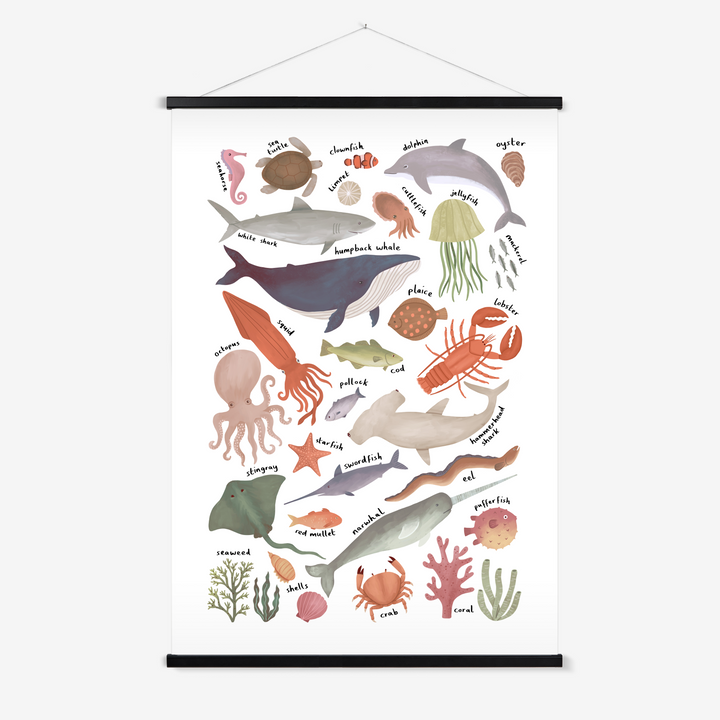 Ocean Life chart / Print with Hanger