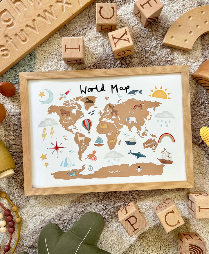 World Map in clay / Fine Art Print