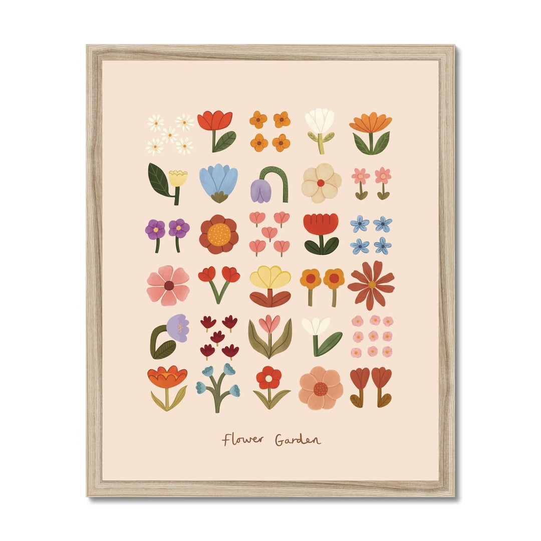 Flower Garden in soft pink / Framed Print