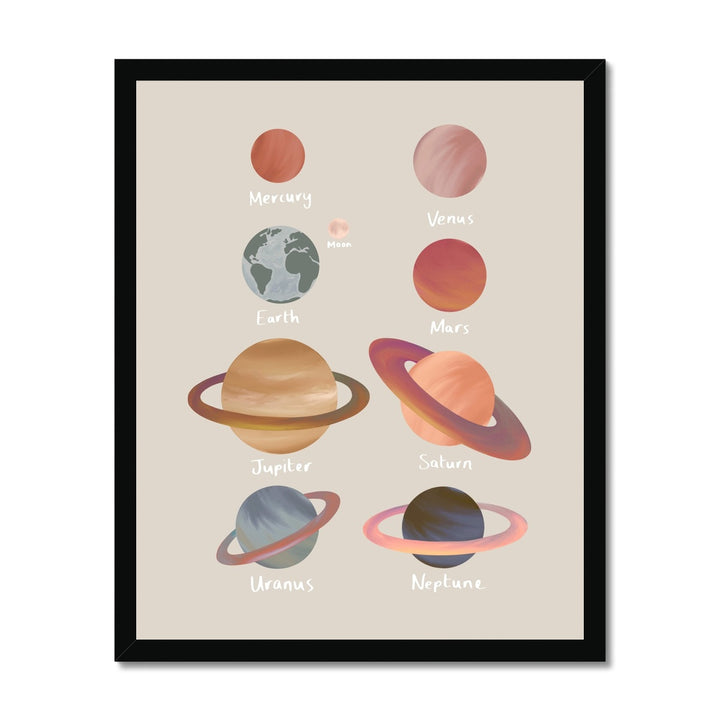 Planets in stone / Framed Print