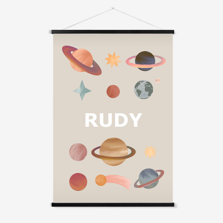 Personalised Name Planets in stone / Print with Hanger