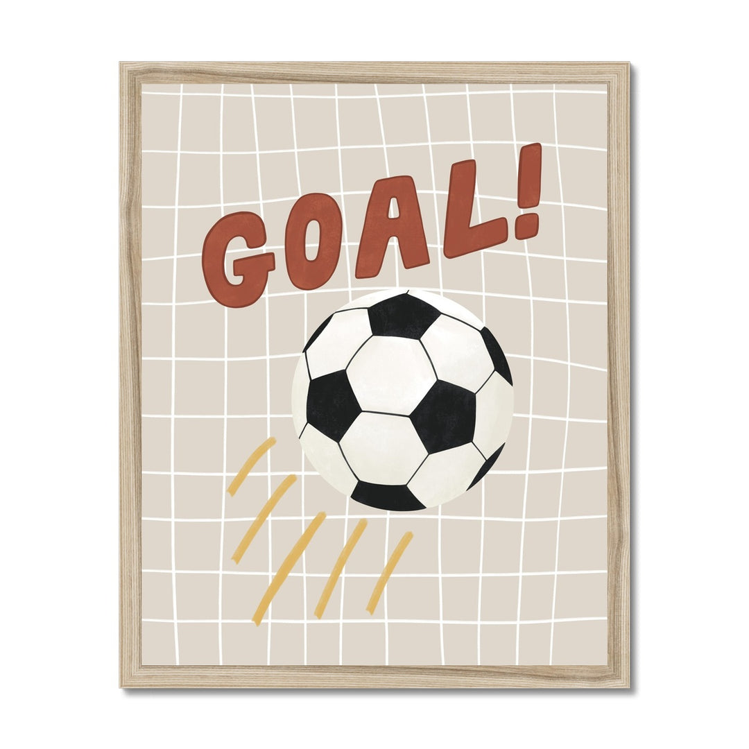 Goal in stone / Framed Print