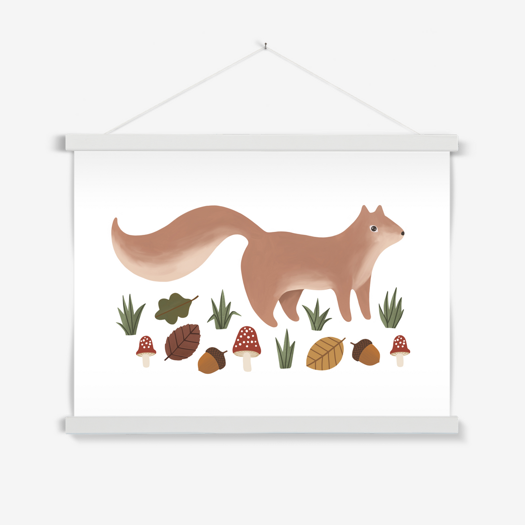 Squirrel in white / Print with Hanger