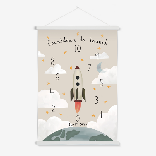 Countdown to launch in stone / Print with Hanger