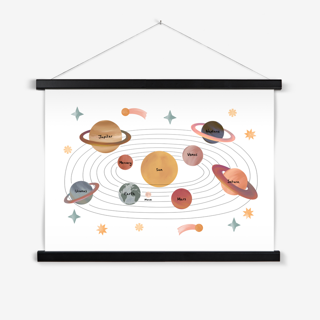 Solar System in white / Print with Hanger