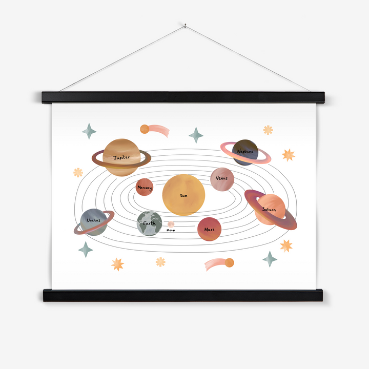 Solar System in white / Print with Hanger