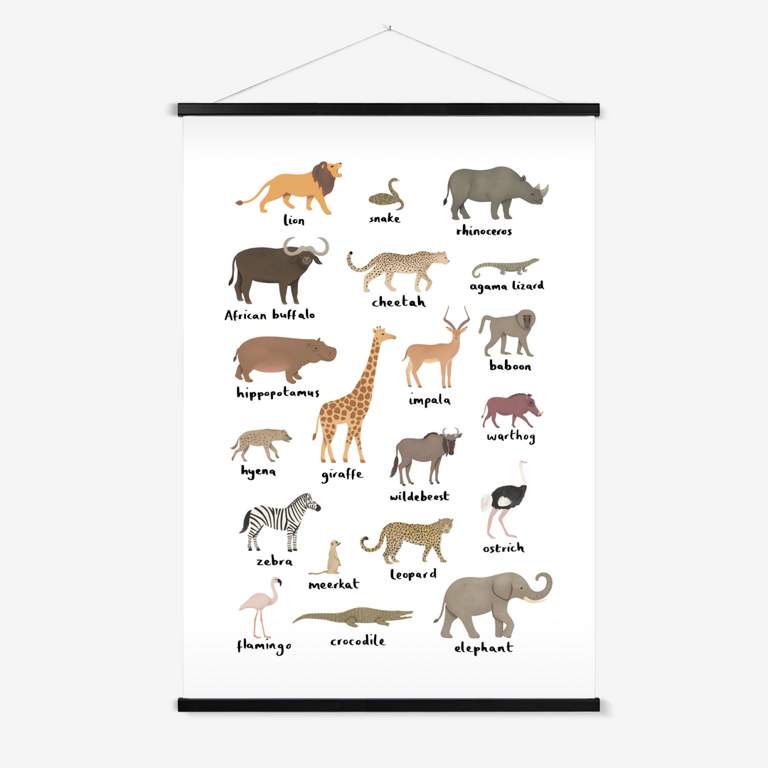 Safari animal chart / Print with Hanger