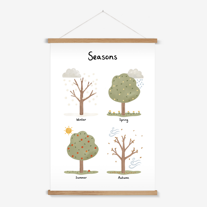 Seasons in white / Print with Hanger