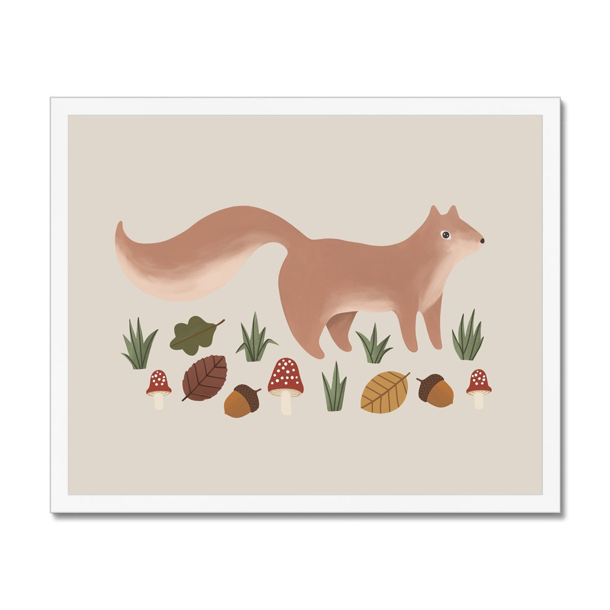 Squirrel in stone / Framed Print