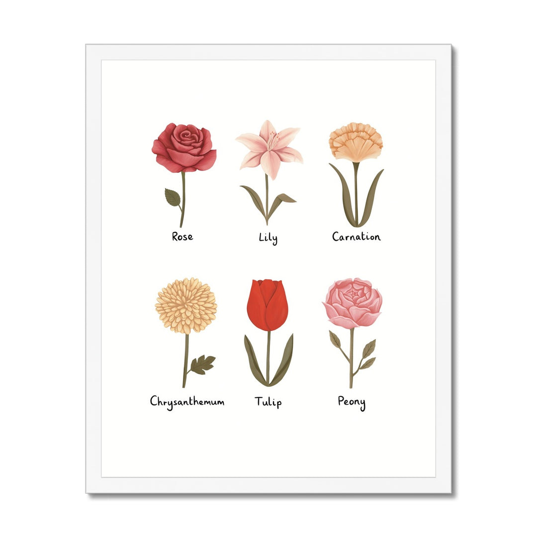 Flowers in white / Framed Print